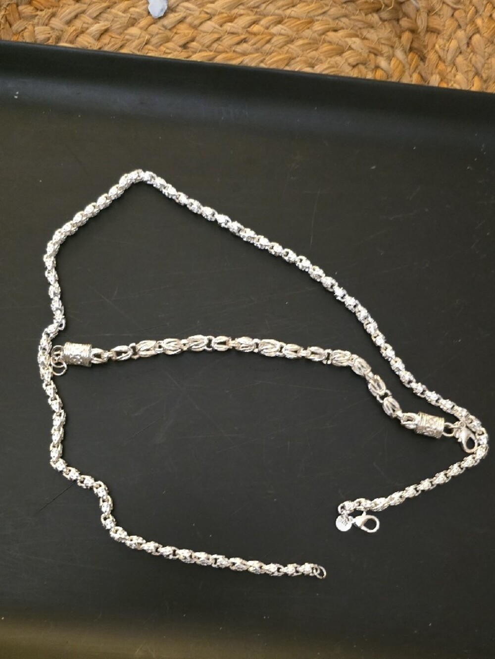 925 Sterling Silver Byzantine Chain Set – Necklace & Bracelet - Picture 2 of 4